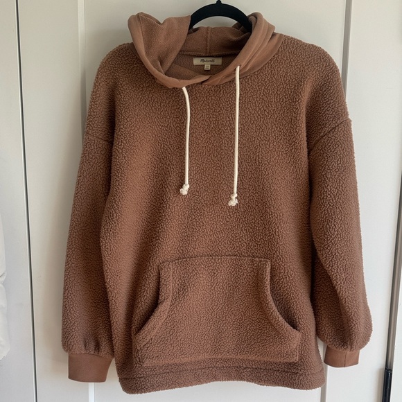 NWOT Madewell Resourced Fleece Bubble Sleeve Hoodie Sweatshirt - sz XS - Picture 4 of 11
